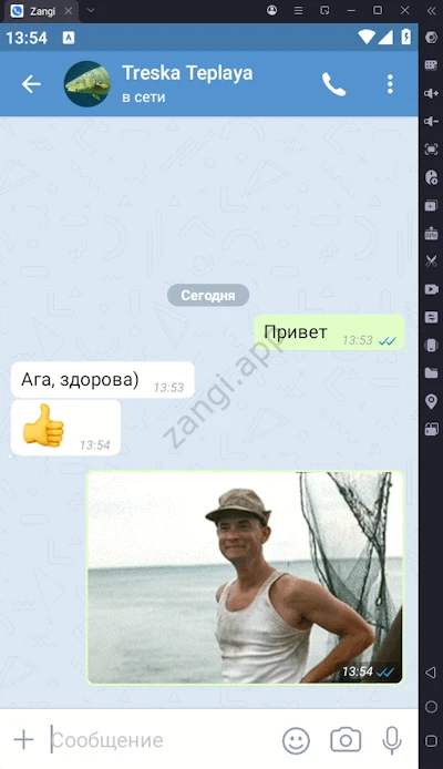Общение в в Zangi с ПК